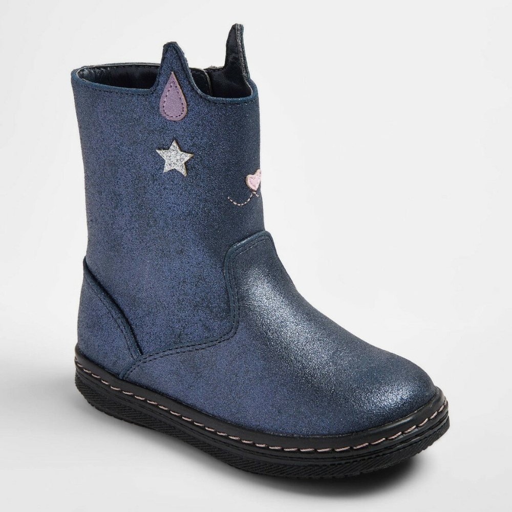 Girls Toddler Molly Cat Kitten Blue Fashion Boots